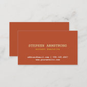Terracotta simply modern professional executive business card (Front/Back)