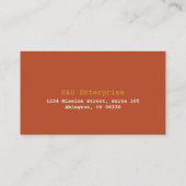 Terracotta simply modern professional executive business card (Back)
