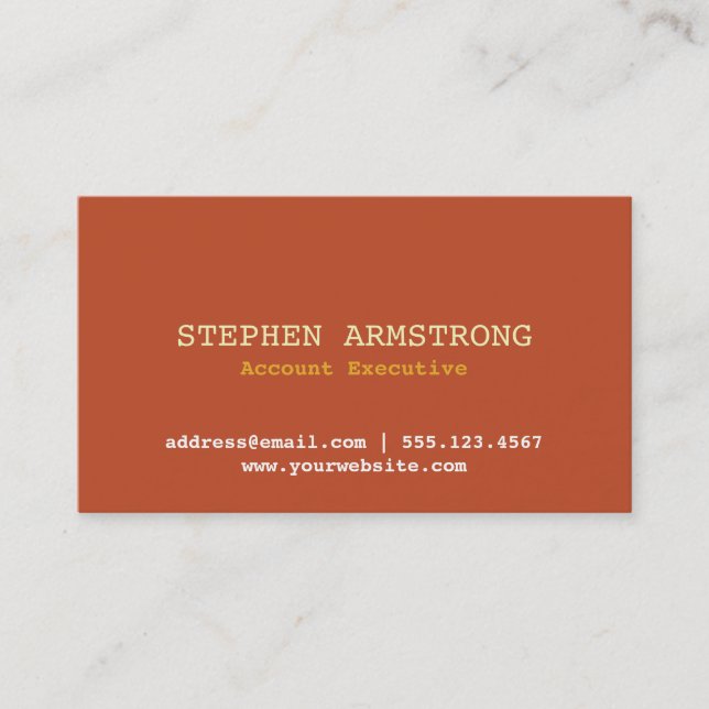 Terracotta simply modern professional executive business card (Front)