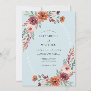 Terracotta Sky Petal Wedding Invitation