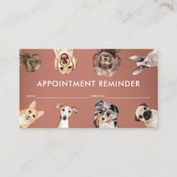 Terracotta Small Size Dogs Pet Sitter Appointment Business Card