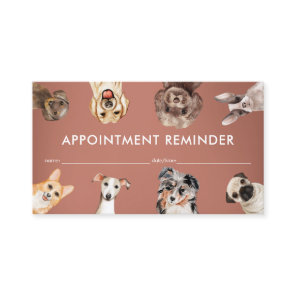 Terracotta Small Size Dogs Pet Sitter Appointment Business Card
