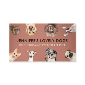 Terracotta Small Size Dogs Pet Sitter Business Card