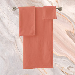 Terracotta Solid Color Bath Towel Set