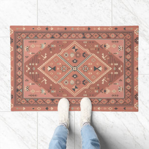 Terracotta Southwestern Tribal Geometric Art Doormat