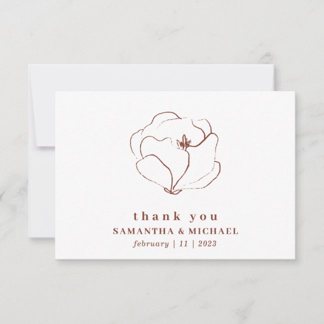 Terracotta Special thank you name date Invitation