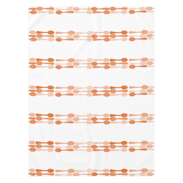 Terracotta Spoon Pattern Custom Color Background Tablecloth (Front)