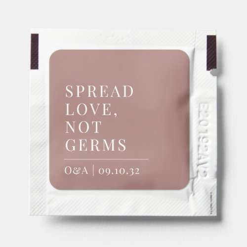 Terracotta  Spread Love Not Germs Wedding Hand Sanitizer Packet