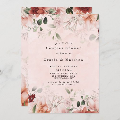 Terracotta Spring Fall Floral Couples Shower