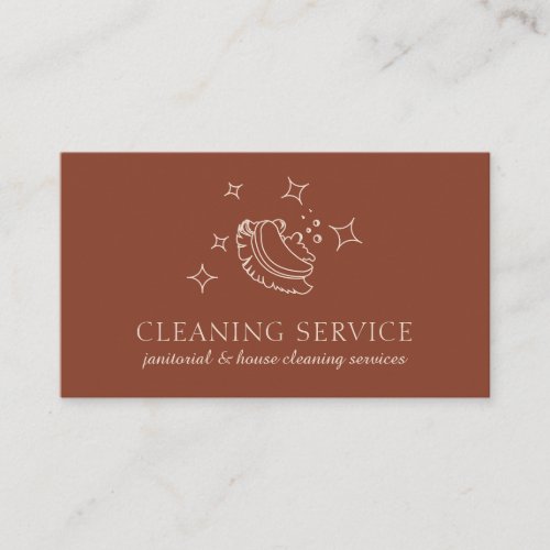 Terracotta Star Bubble Cleaning Qr Code Business Card