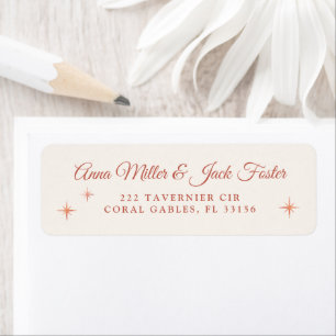 Terracotta Star Wedding Return Address Label 
