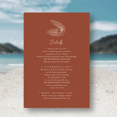 Terracotta Starfish Beach Destination Wedding Enclosure Card