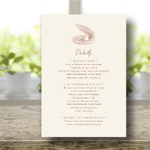 Terracotta Starfish Beach Destination Wedding Enclosure Card