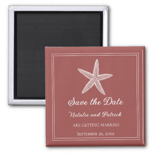 Terracotta Starfish Save the Date Magnet