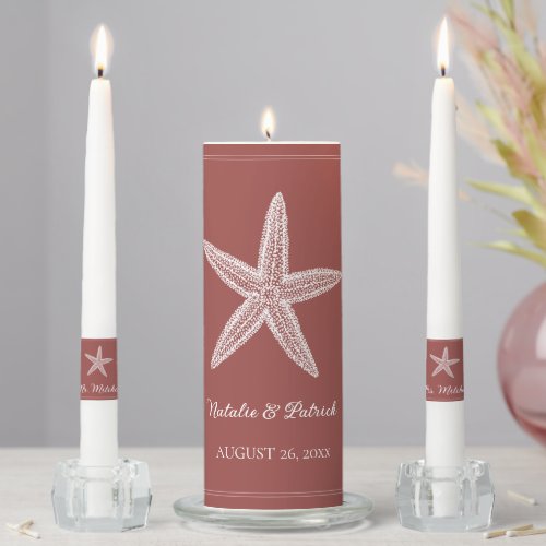 Terracotta Starfish Unity Candle Set