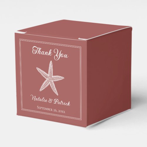 Terracotta Starfish Wedding Favor Boxes