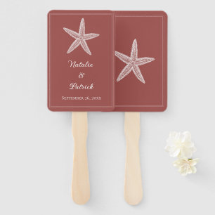 Terracotta Starfish Wedding Hand Fans