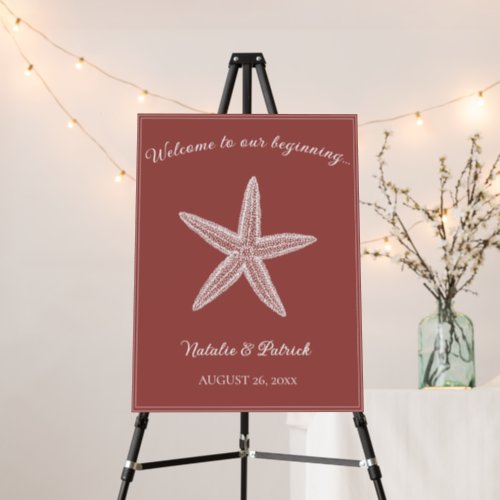 Terracotta Starfish Wedding Welcome Sign