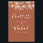 Terracotta String Lights Wedding Program<br><div class="desc">Terracotta signature script wedding program featuring pretty string lights and chic modern typography. This stylish wedding program can be personalized with your special wedding day information. Designed by Thisisnotme©</div>
