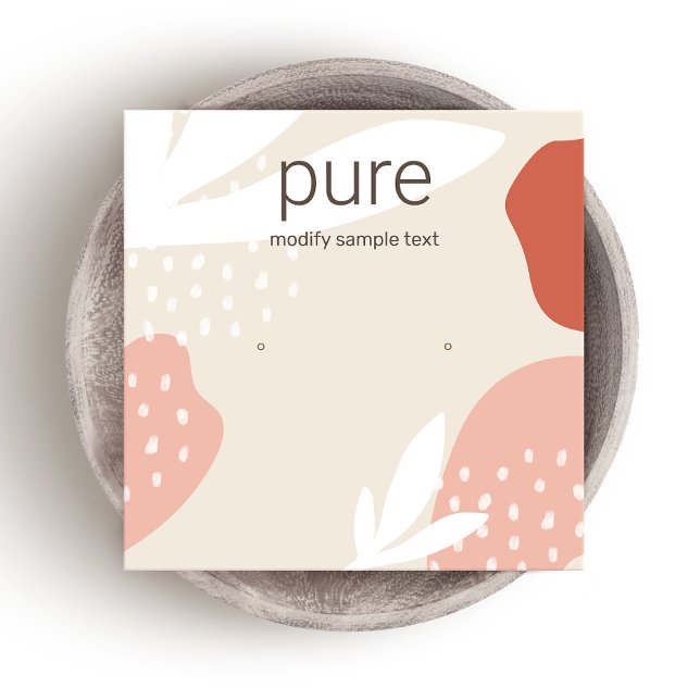 Terracotta Stud Earring Jewelry Display Square Business Card (Creator Uploaded)