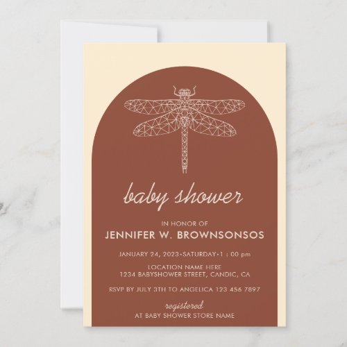 Terracotta Summer Fall Dragonfly Invitation