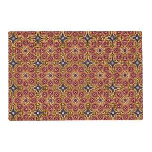 Terracotta Sun Tile – Bold Folk Mandala Design Placemat