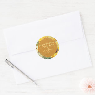Terracotta Sunflowers Wildflowers  Wedding Classic Round Sticker