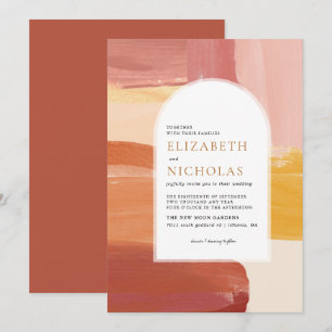 Terracotta Sunrise   Boho Wedding Invitation