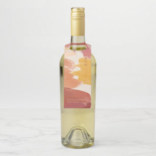 Terracotta Sunrise Monogram Wedding Bottle Hanger Tag