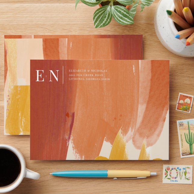 Terracotta Sunrise | Pre-Addressed Photo Lined Envelope (Desk)