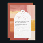 Terracotta Sunrise | Wedding Table Thank You<br><div class="desc">Elegant and simple wedding place setting card featuring "thank you" in a beautiful script lettering. These beautiful table cards for your guests can take the place of menu cards at the table. Add a splash of color to your tablescape and give your guests a unique keepsake! These professionally designed cards...</div>