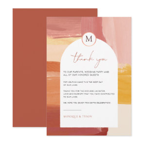 Terracotta Sunrise | Wedding Table Thank You Card