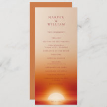 Terracotta sunset wedding ceremony program