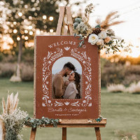 Terracotta Talavera Engagement Photo Welcome Sign