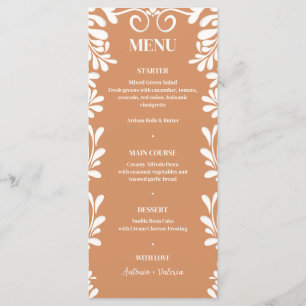 Terracotta Talavera Mexican Wedding Menu