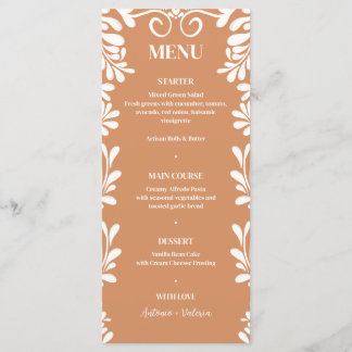 Terracotta Talavera Mexican Wedding Menu