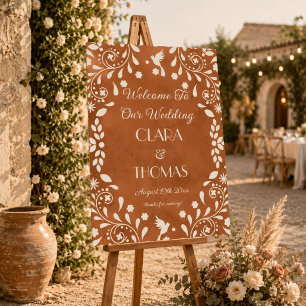 Terracotta Talavera Wedding Welcome Sign