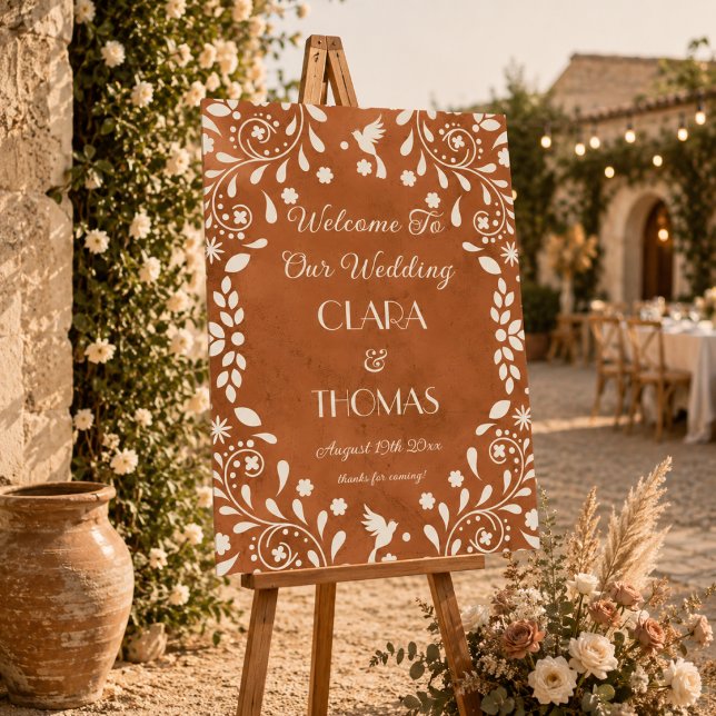 Terracotta Talavera Wedding Welcome Sign (Creator Uploaded)
