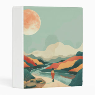 Terracotta Teal Boho River Mountain Journey Mini Binder
