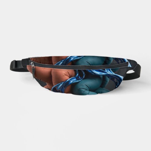 Terracotta Teal Flow - Colorful Vertical 3D  Fanny Pack
