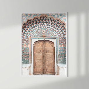 Terracotta & Teal Moroccan Door Wall Art Print