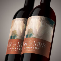 Terracotta teal Mr Mrs thank you wedding painterly