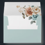 Terracotta Teal Neutral Watercolor floral wedding Envelope<br><div class="desc">This elegant wedding invitation envelope features a romantic watercolor floral design with soft terracotta roses, teal blue blooms, and creamy white petals. The muted green foliage adds a vintage touch, making it perfect for a rustic, boho-chic, or nature-inspired wedding theme. Personalize your special day with this timeless botanical design! ....</div>