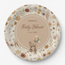 Terracotta Teddy Bear Boho Floral Baby Shower