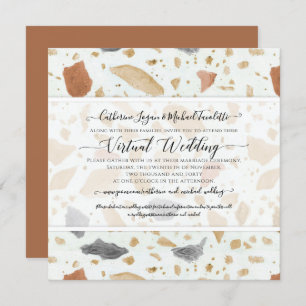 Terracotta Terrazzo Modern Earthy Virtual Wedding Invitation
