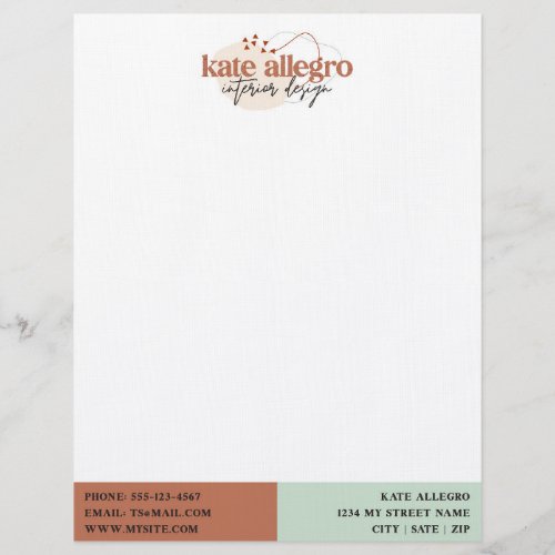 Terracotta Terrazzo Triangles Custom Company Logo Letterhead