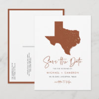 Terracotta Texas State Map QR Code Save the Date