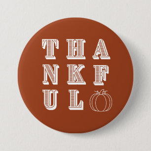 Terracotta Thanksgiving Thankful Button