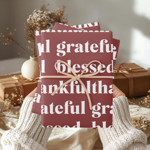 Terracotta Thanksgiving Wrapping Paper Sheets