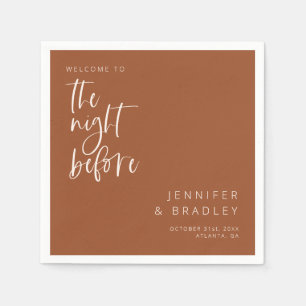 Terracotta The Night Before Rehearsal Dinner Napkins